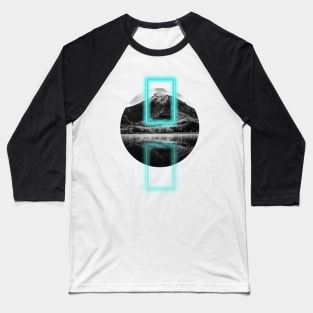 Neon Mountain Winter Baseball T-Shirt